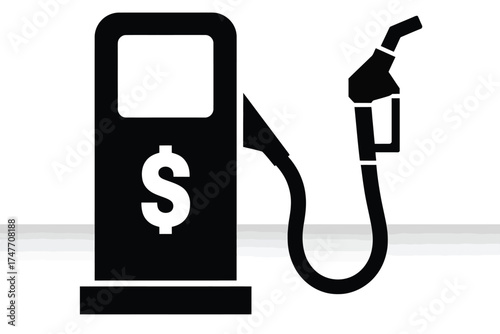 Minimalist fuel pump and gas nozzle dollar icon vector graphic for commercial use vector
