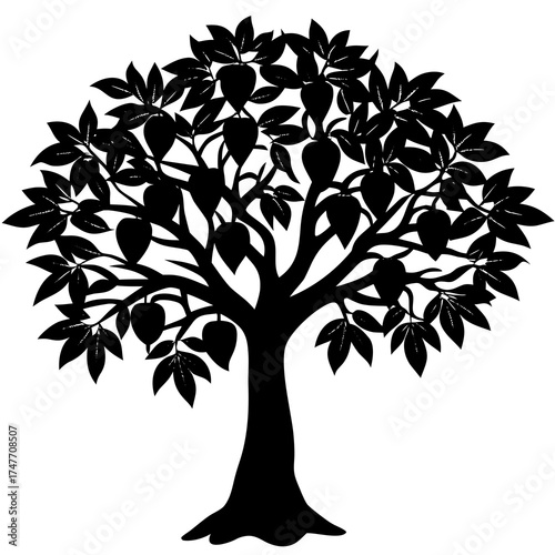 black and white tree