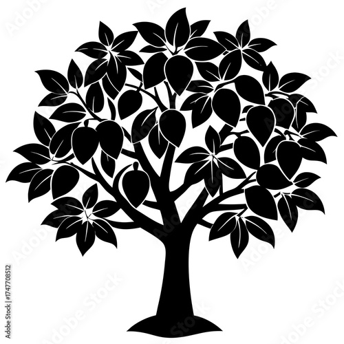 black and white tree