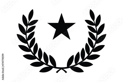 Vector star laurel wreath icon scalable eps graphic for general use vector