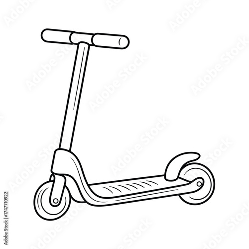 Simple black and white line drawing vector illustration of a scooter eps scalable icon vector