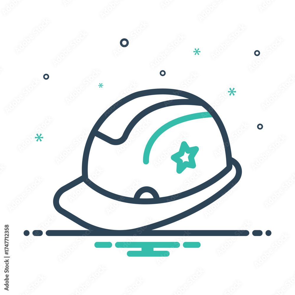 Fototapeta premium Mix icon for hard hat