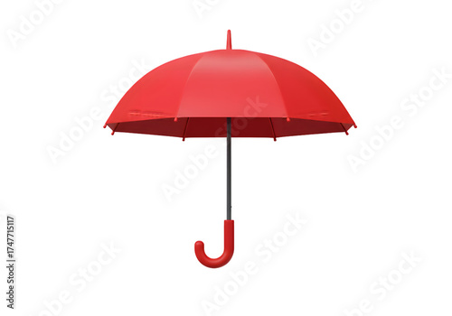 Stylish red umbrella providing protection, a symbol of safety and preparedness for unexpected weather, perfect for rainy days and adds a pop of color to any outfit