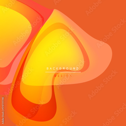Abstract fluid shapes, warm colors, orange, yellow gradients. Modern design element for backgrounds, presentations.