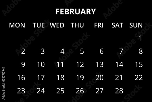 2026 Calendar template. Calendar 2026 - 2033 - 12 months yearly calendar - planner calendar. Monthly calendar. Vector illustration for print, web, mobile app on transparent background