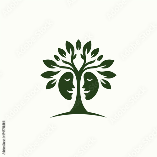  Two Face Tree Logo
