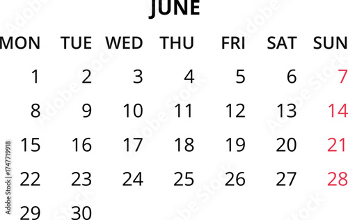 2026 Calendar template. Monthly calendar January, February, March, April, May, June, July, August, September, October, November, December 2026 Vector illustration for print, web, mobile app