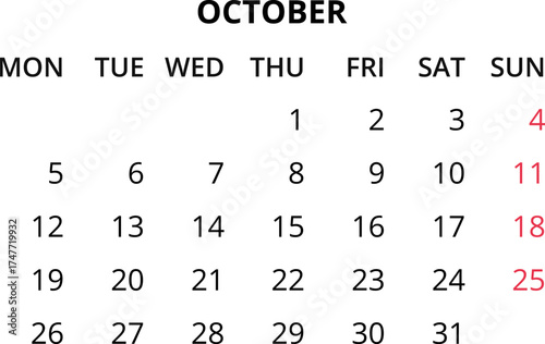 2026 Calendar template. Monthly calendar January, February, March, April, May, June, July, August, September, October, November, December 2026 Vector illustration for print, web, mobile app