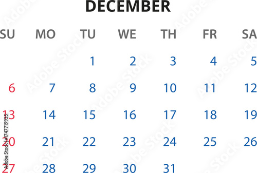 2026 Calendar template. Monthly calendar January, February, March, April, May, June, July, August, September, October, November, December 2026 Vector illustration for print, web, mobile app