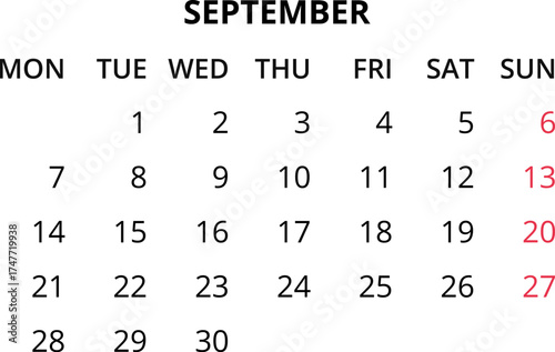 2026 Calendar template. Monthly calendar January, February, March, April, May, June, July, August, September, October, November, December 2026 Vector illustration for print, web, mobile app