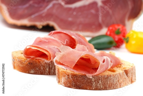 Toast, bread with serrano ham