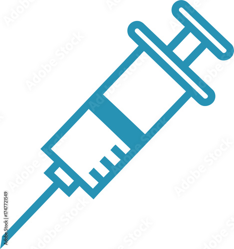 Syringe injection icon. Vector symbol for vaccination, medicine, and healthcare