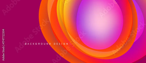 Abstract vibrant circles overlap, creating dynamic pink, orange, yellow gradients. Modern background design element.