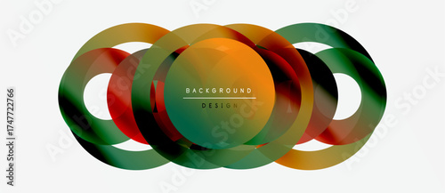 Abstract geometric shapes overlap creating vibrant color gradients. Modern design element for backgrounds, presentations.