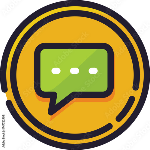 Chat bubble graphic for online communication designs. Ideal for web development, chat apps, social media platforms, and digital marketing projects.