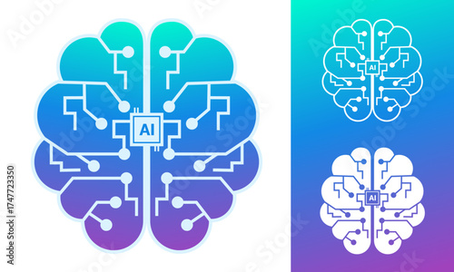 Artificial intelligence brain circuit showing technology and digital innovation concept