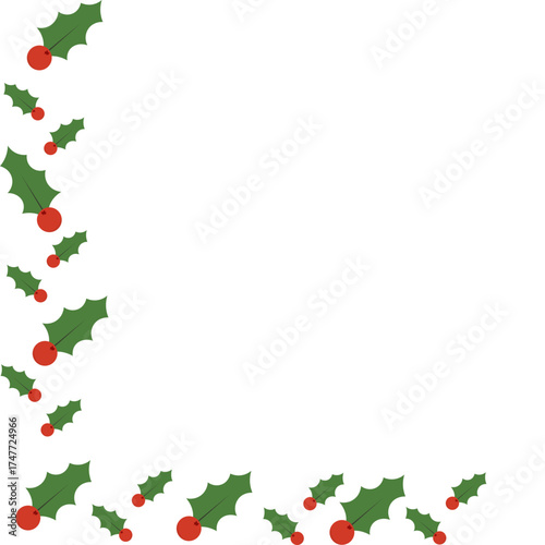 Christmas Holly Berry Corner