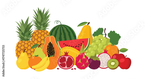 A vibrant collection of tropical fruits and other delicious healthy produce.