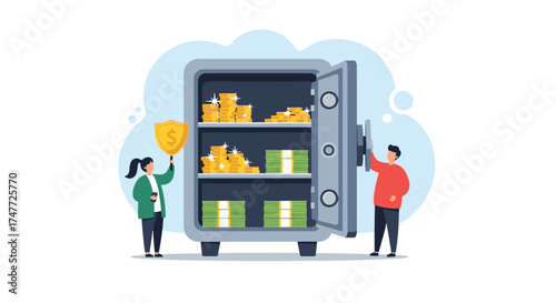 Securely protecting your savings and investments inside a safe.