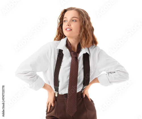 Fashionable young woman in ...