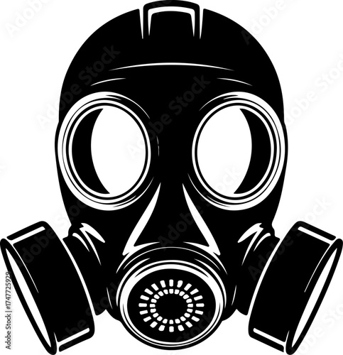 Artistic gas mask silhouette vector illustration