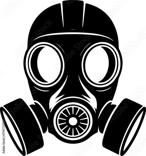 Artistic gas mask silhouette vector illustration