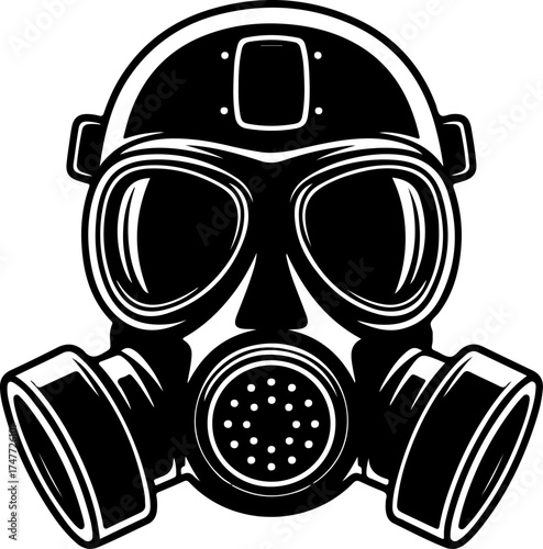 Artistic gas mask silhouette vector illustration