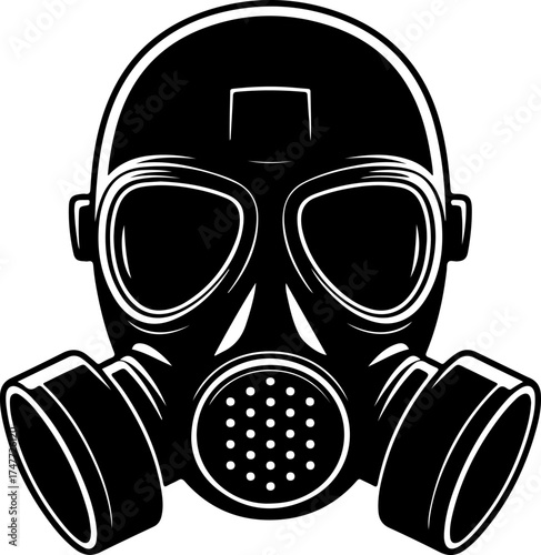Artistic gas mask silhouette vector illustration