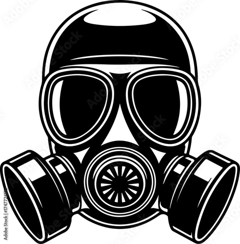 Artistic gas mask silhouette vector illustration
