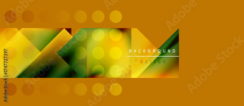 Abstract geometric pattern. Vibrant yellow, green hues blend. Modern design elements create dynamic visual texture. Background suitable for digital projects.