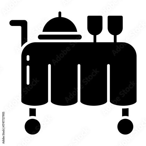 Modern design icon of serving trolley 