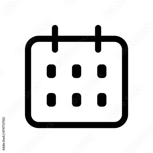Calendar line icon on a transparent background
