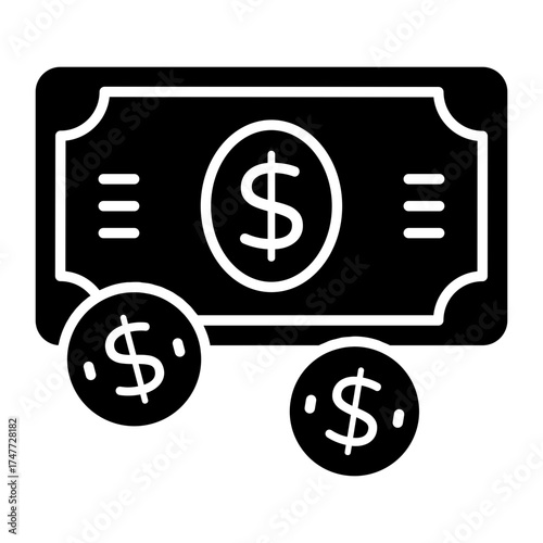 A unique design icon of paper currency 