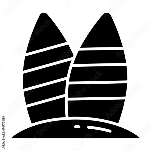 Adventure board icon, trendy design of surfboard