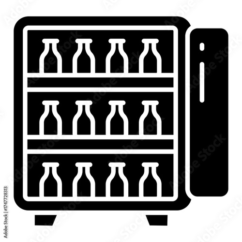 A solid vector design of bar fridge
