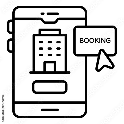 An icon design of mobile hotel booking 
