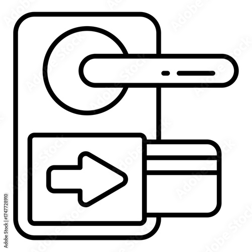 Unique design icon of card door lock