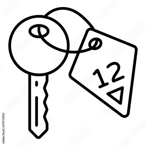 Premium download icon of room key 