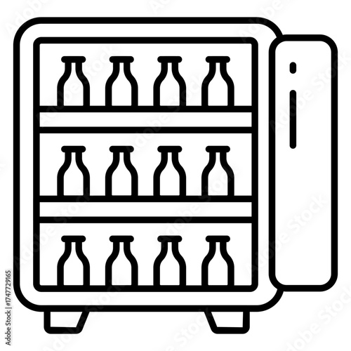 A linear vector design of bar fridge