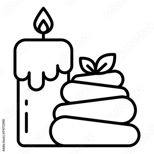 A trendy design icon of spa stones