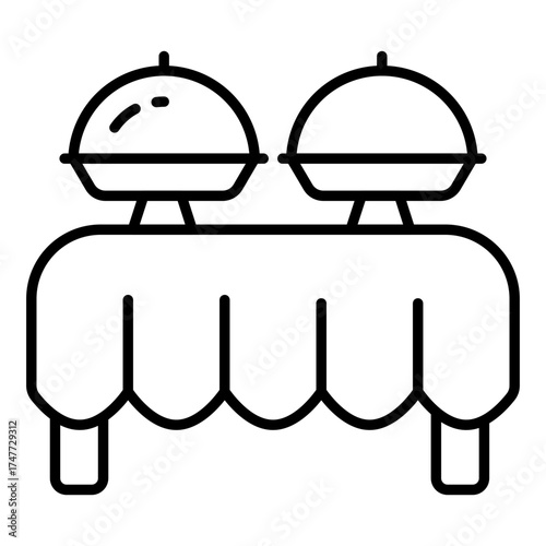 A trendy design icon of serving food