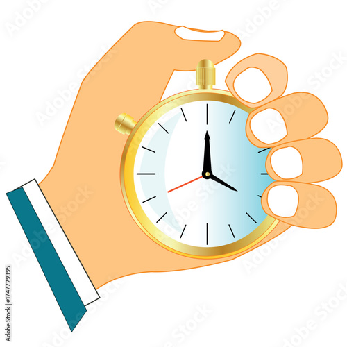 stopwatch in hand.eps