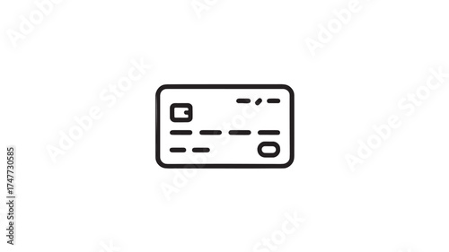 Simple credit card icon for payment and finance