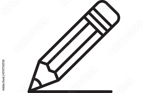 Simple outline drawing of a pencil creating a line on a white background