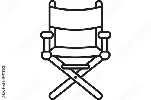 Classic director's chair in a simple line art style, ready for action.