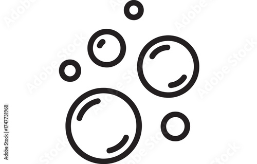 Clean, clear bubbles floating upwards, symbolizing freshness and purity.