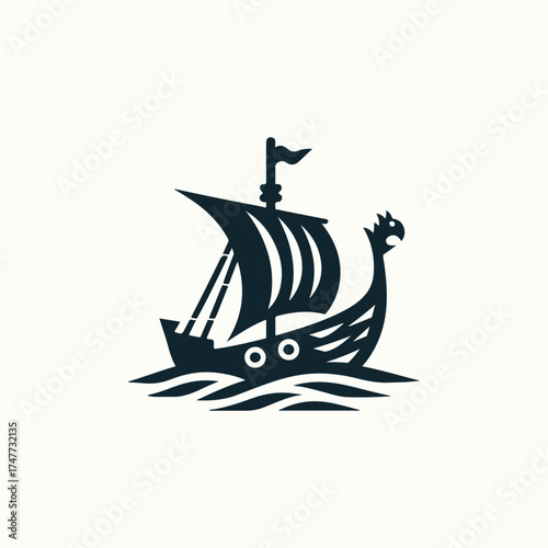Drakkar Ship Logo