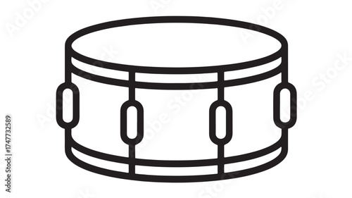 Simple outline illustration of a snare drum, a musical instrument