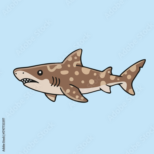 Australian endemic animals - Wobbegong vector illustration