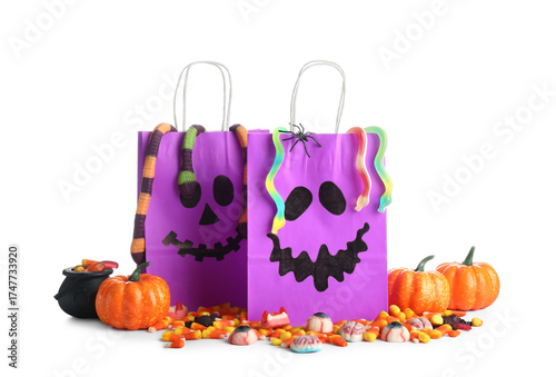 Paper bags, pumpkins and ta...